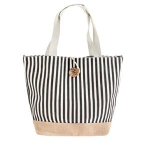 Black Striped Tote